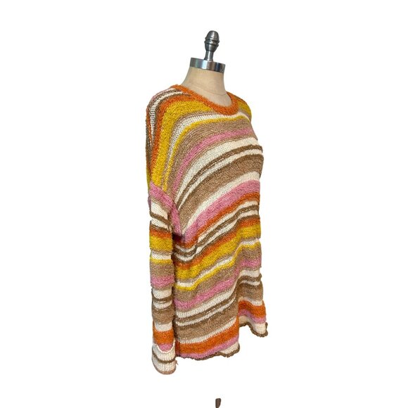 Show Me Your Mumu Women's Sue Cuffed Sweater Fall Stripe Medium - Picture 4 of 7